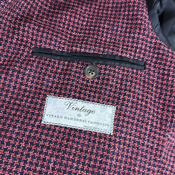 Vintage By Vitale Barberis Canonico Saks Fifth Avenue Men's Burgundy Blazer 38 R - Picture 6 of 11